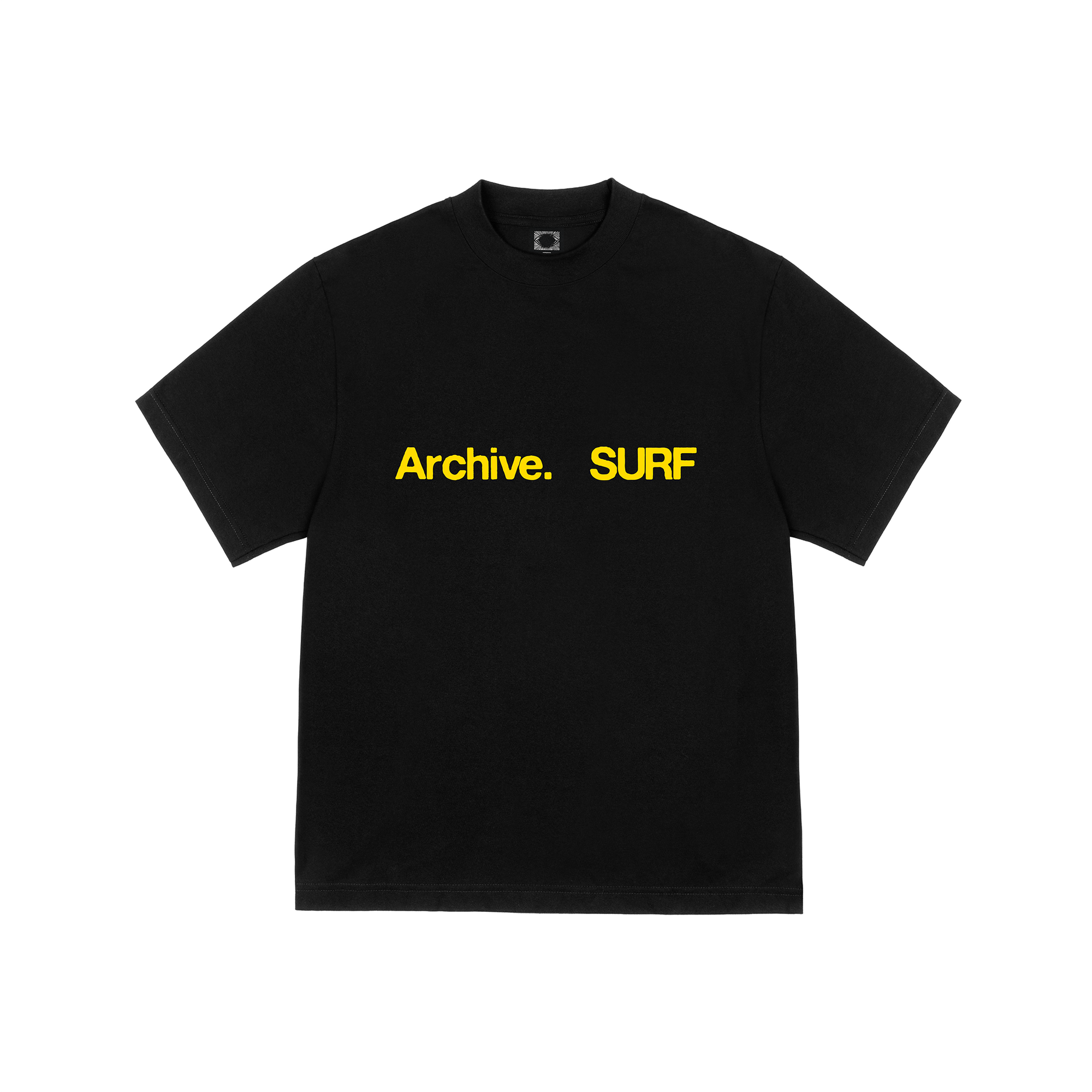 ARCHIVE_SURF_WORDMARK_TEE_BLACK_YELLOW
